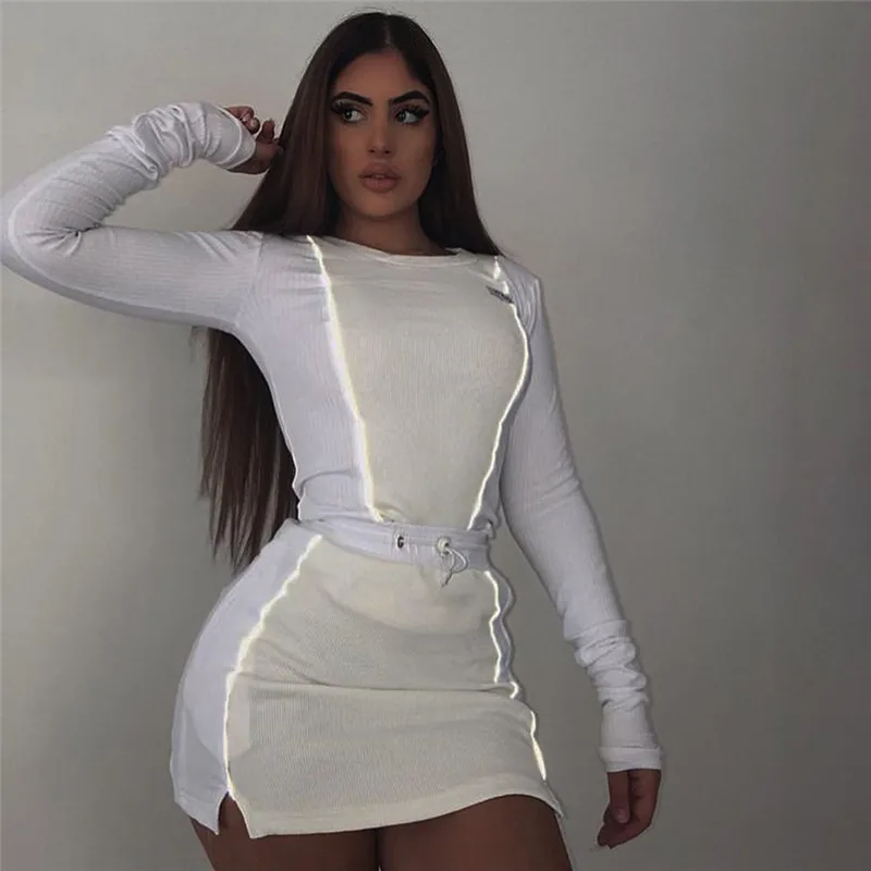 Женская спортивная одежда 2 шт. наборы Femme белые лоскутные топы футболки