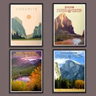 Картина в национальном парке, йосемиты, скалистая Гора, винтажный пейзаж, плакат, печать, искусство, холст, Декор для дома, без рамки