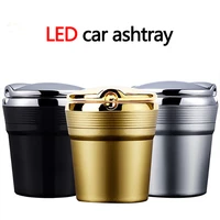 universal car ashtray with led lights with cover creative personality covered car inside the car multi function car supplies