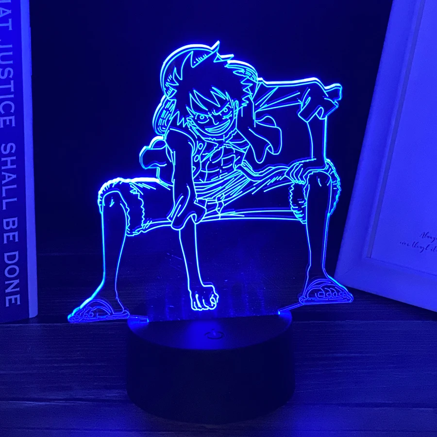 Аниме одна штука Обезьяна D Луффи фигурка детский ночной Светильник Led Изменение