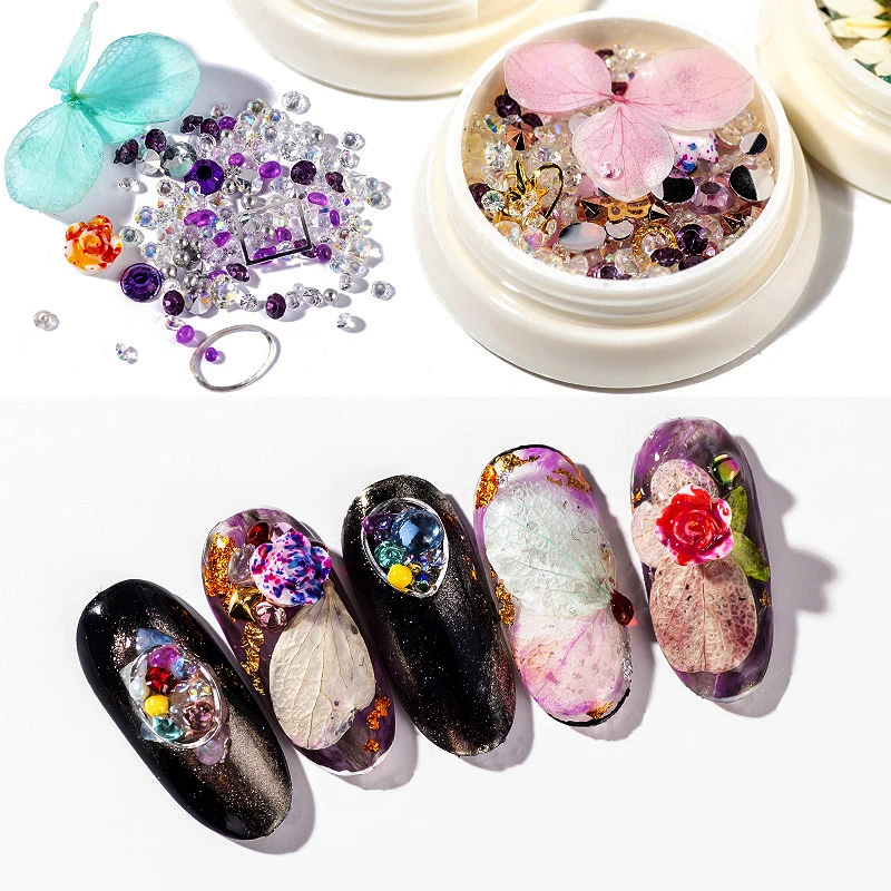 Дизайн ногтей блестящие металлические заклепки Шпильки Стразы натуральные