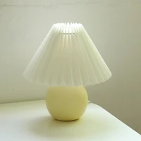 vintage rattan lamp table korean table lamps for bedroom lamp living room light home decor creative pleated lamp with led bulb e