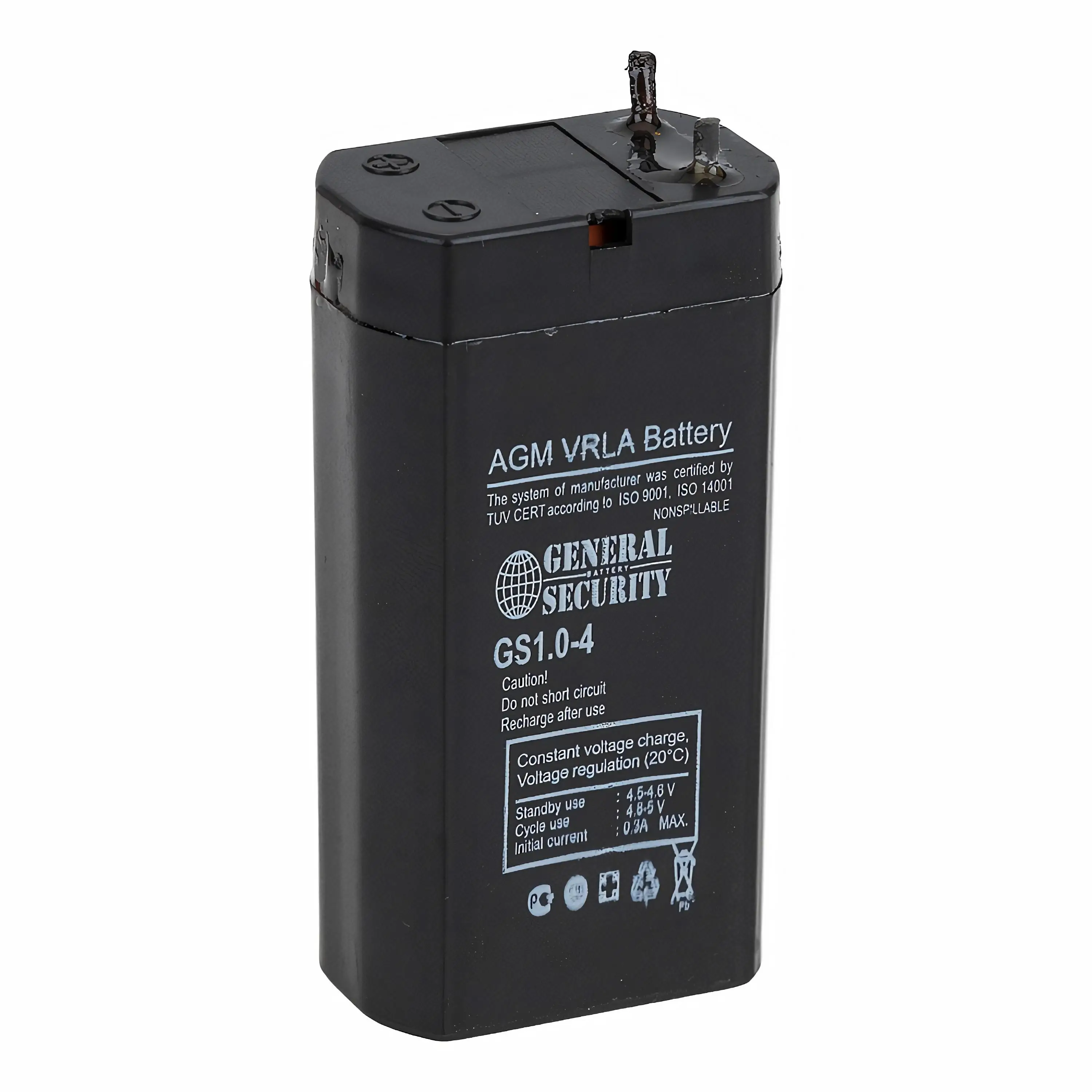 Аккумулятор General Security GS 1-4 (4 В 1 Ач) Свинцово-кислотный для фонаря | Электроника