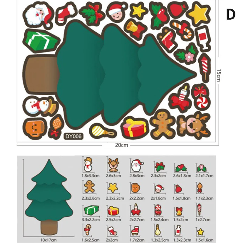 

DIY мультфильм Рождественская наклейка Санта Снеговик милые выражения наклейка детский подарок