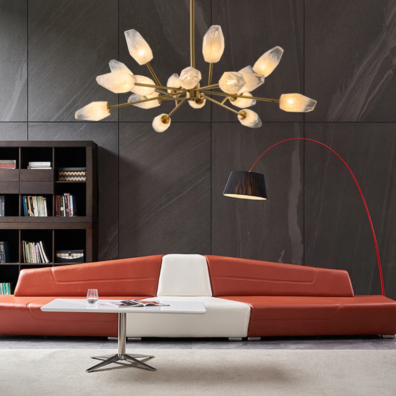 Роскошная потолочная люстра в гостиную латунная подвесная для спальни на кухню