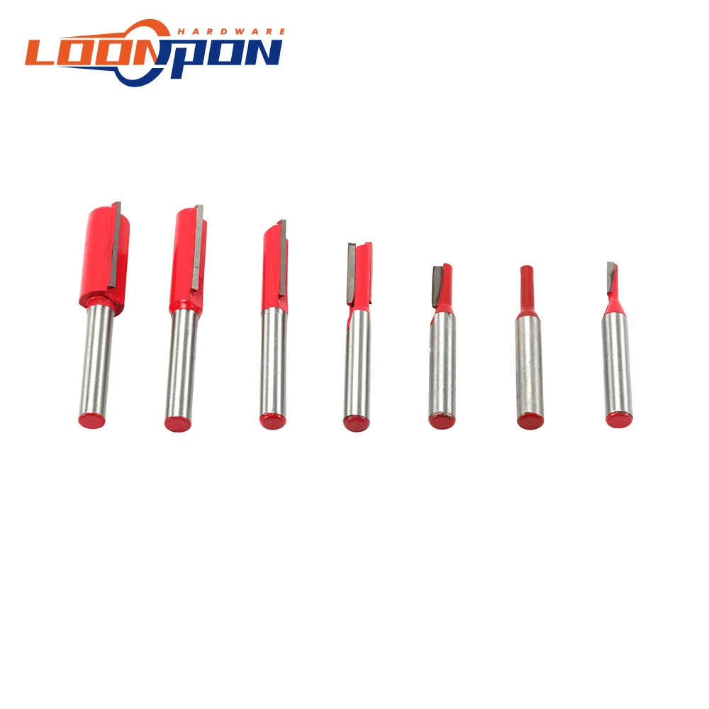 7 шт. прямые фрезы 1/4 &quotхвостовик двойной одинарный фреза с лезвием Набор бит