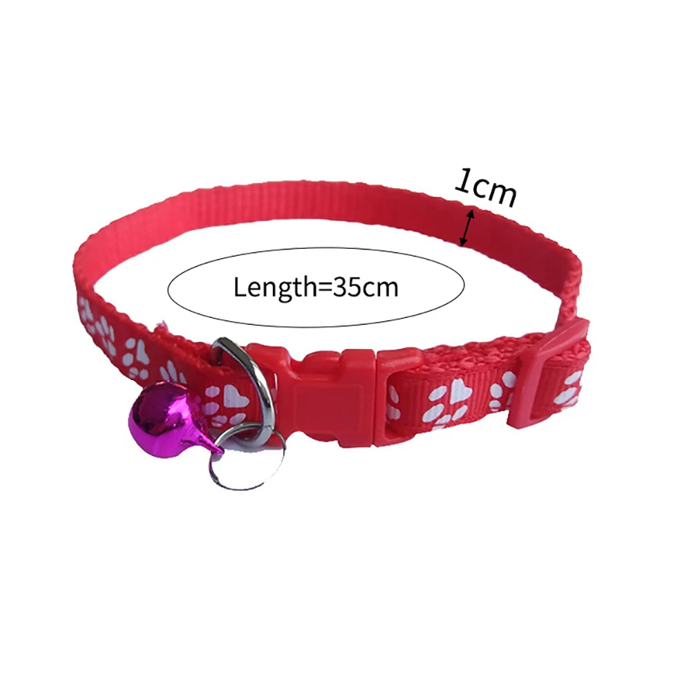 

Pet Dog Cat Collar with Bell Teddy Bomei Dog Cartoon Footprint Collar perro gato collier chat coleira cachorro cat accessories