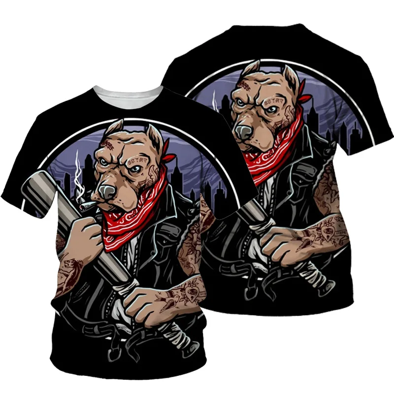 

Boxing Dog 3D Print Men T-shirt 2021 Summer New O Neck Short Sleeve Tees Tops 3D Style Male Clothes Fashion Casual T-shirts