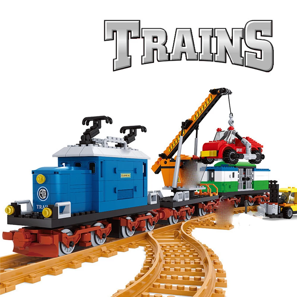 

AUSINI 25709 AlanWhale Vintage Pick-Up Goods Locomotive Train Model Building Blocks Bricks Playset Railway Toys For Children