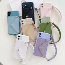 NEW Silicone Lanyard Wallets Phone Case For Huawei P20 lite P20 P30 Pro P40 lite Mate 9 Mate 10 20 Pro Soft Leather Holder Cover