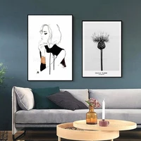 fashion poster abstract simple woman canvas wall art painting nordic modern decorative picture for room office no frame mural