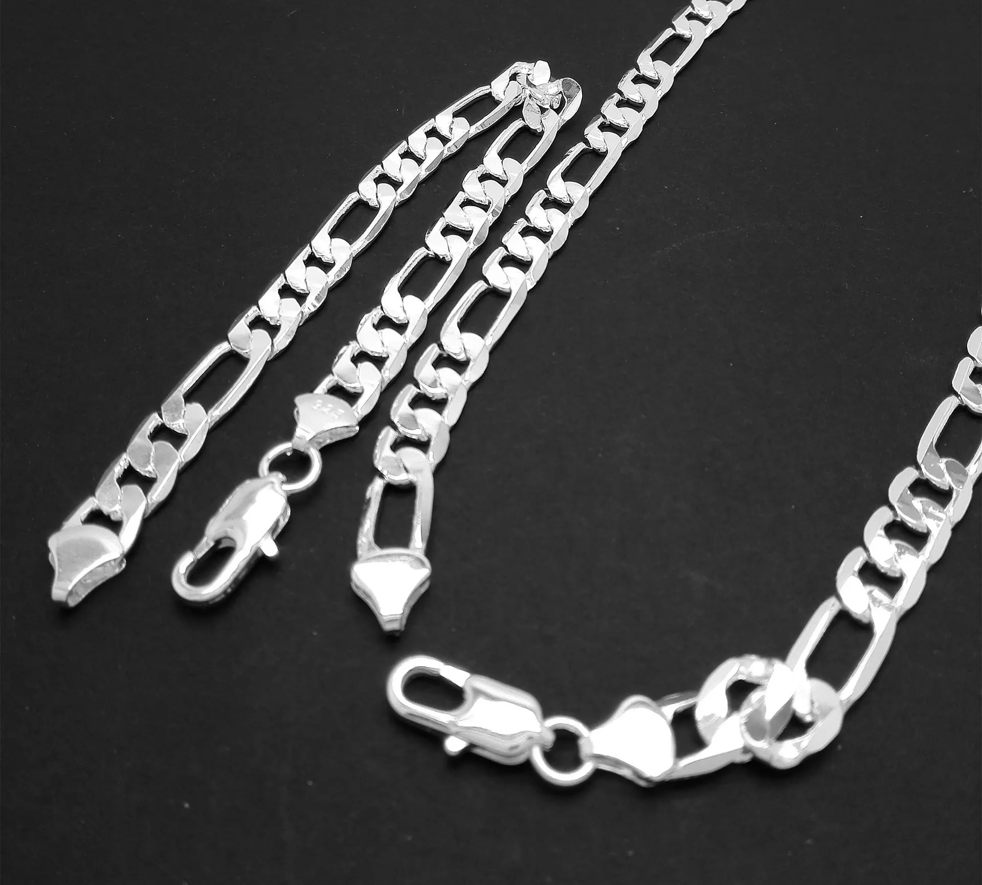 Комплект из колье и браслета для мужчин серебристого цвета с цепочкой 8 мм модные