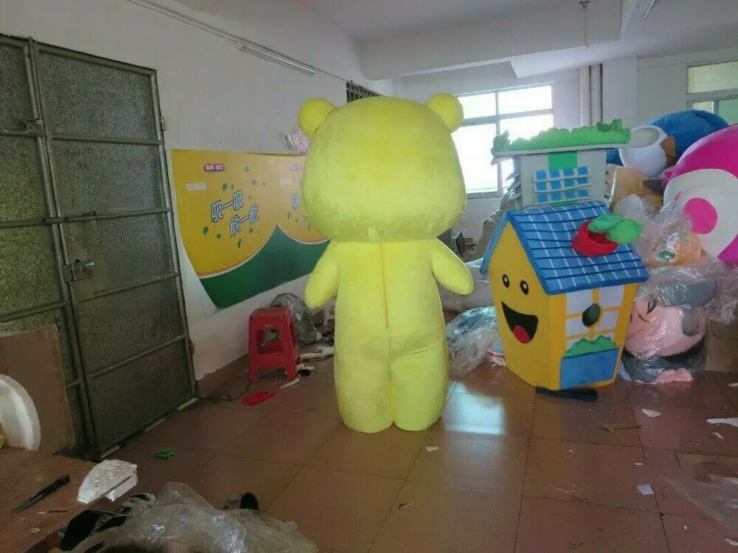 Костюм талисмана с желтым медведем Костюмы для костюмированной вечеринки