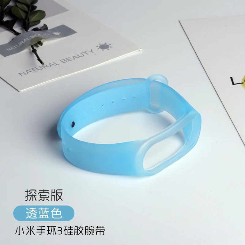 Ремешок для xiaomi mi band 3/4 силиконовый ремешок mi band 4 NFC Аксессуары спортивный ремешок для mi band 3 браслет сменный ремешок - Цвет: Transparent blue