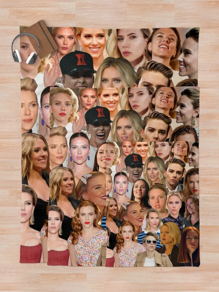 Флисовые одеяла Scarlett Johansson с коллажем для фотографий пледы на