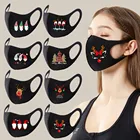 Маска для лица многоразовая моющаяся Пылезащитная маска для Хэллоуина косплея Рождества цветная ткань модная маска для лица черная маска