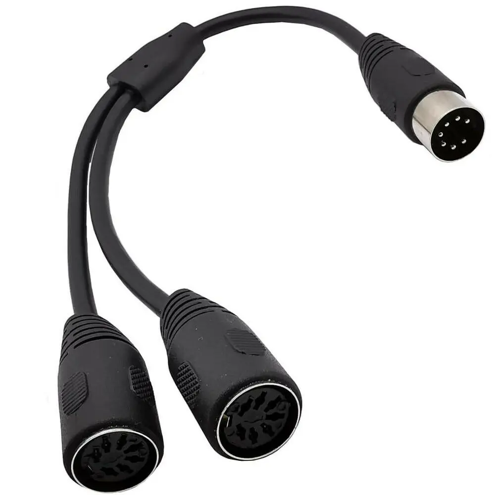 

30 см 7 пин миди DIN Y сплиттер адаптер для кабеля-1 шт. с разъемом «папа» для 2 разъемов «мама» провод розетки