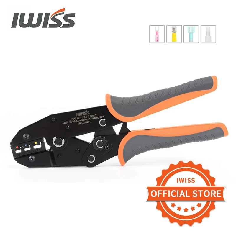 IWISS IWS-2210H Multi-function pliers Ratchet Crimping pliers  Heat Shrink Connectors AWG22-10 Crimping Tools