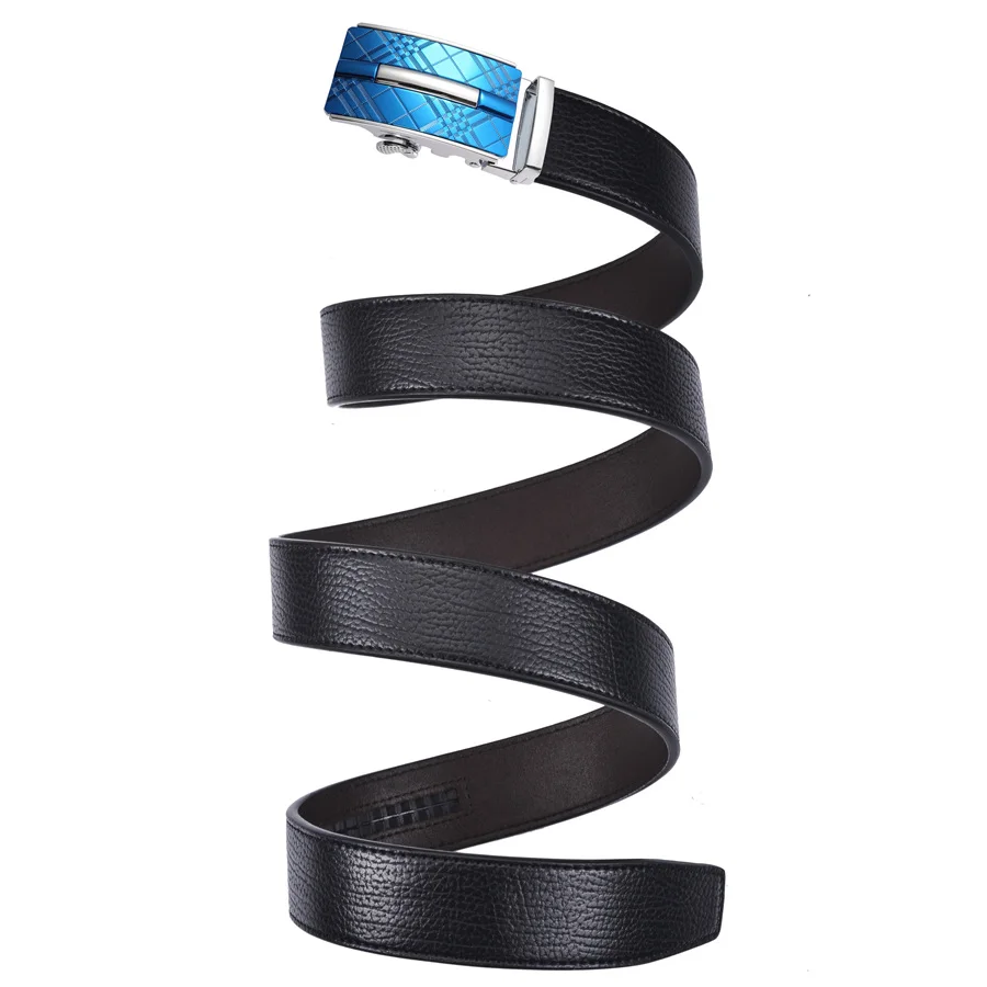 

Luxury Brand Genuine Leather Belt For Men 2020 Designer Black Brown Waist Belt Automatic Ratchet Ceinture Homme Cummerbunds B122