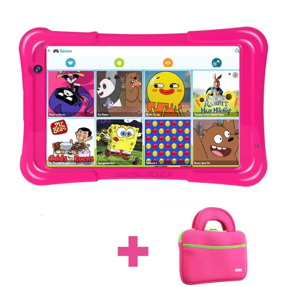 Pink Dragon Touch Y80 детский планшет 8 дюймов HD Дисплей Android планшет для детей 16 Гб четырехъядерный 1,5 ГГц USB Android 8,1 планшетный ПК - Комплект: Pink