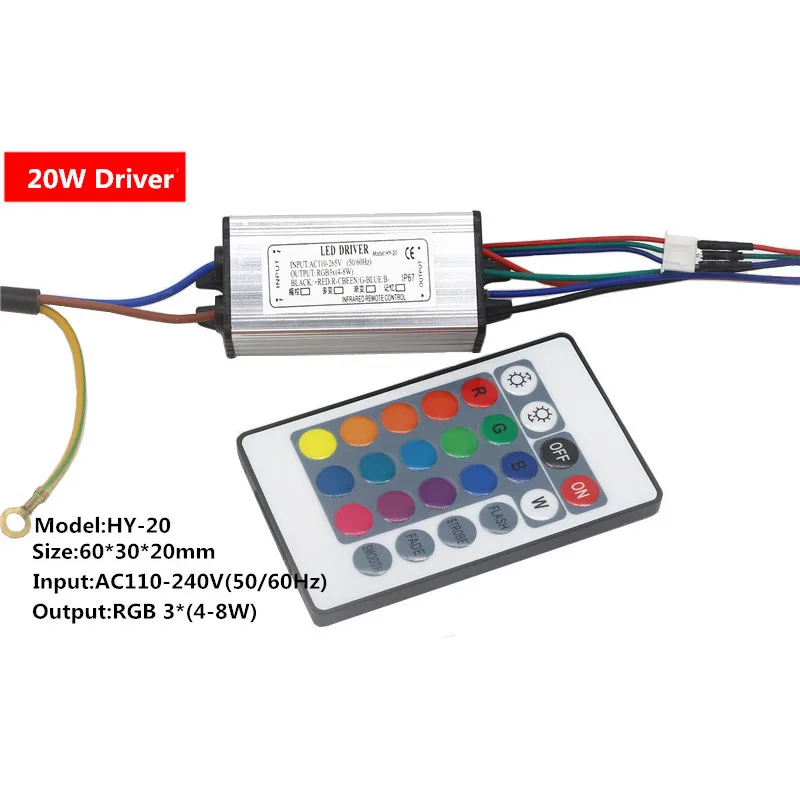 Водонепроницаемый светодиодный драйвер высокой мощности IP67 10 Вт 20 30 50 100