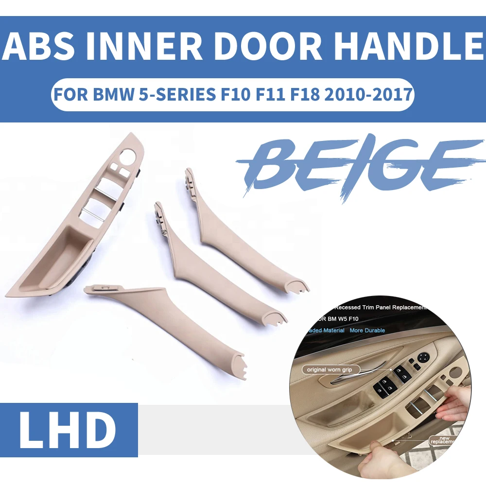 4PCS Left Hand Drive LHD For BMW 5 series F10 F11 520 525 Gray Beige Black Car Interior Door Handle Inner Panel Pull Trim Cover 4PCS Left Hand Drive LHD For BMW 5 series F10 F11 520 525 Gray Beige Black Car Interior Door Handle Inner Panel Pull Trim Cover