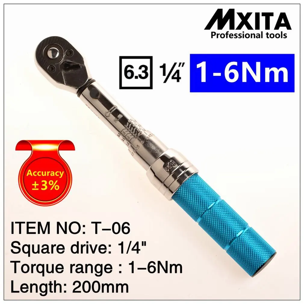 

1-400Nm Adjustable Torque Wrench Tools 1/2" 1/4" 3/8" High precision Bicycle Bike Repairing Spanner Hand Tool