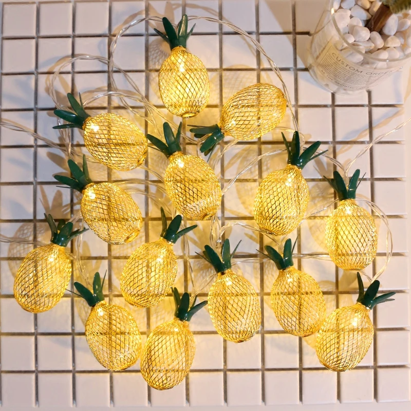 

Led Pineapple Small Lamp String Ins Northern Europe Room Arrangement Bedroom Originality Girl Heart Decoration Lantern Lamp Hang