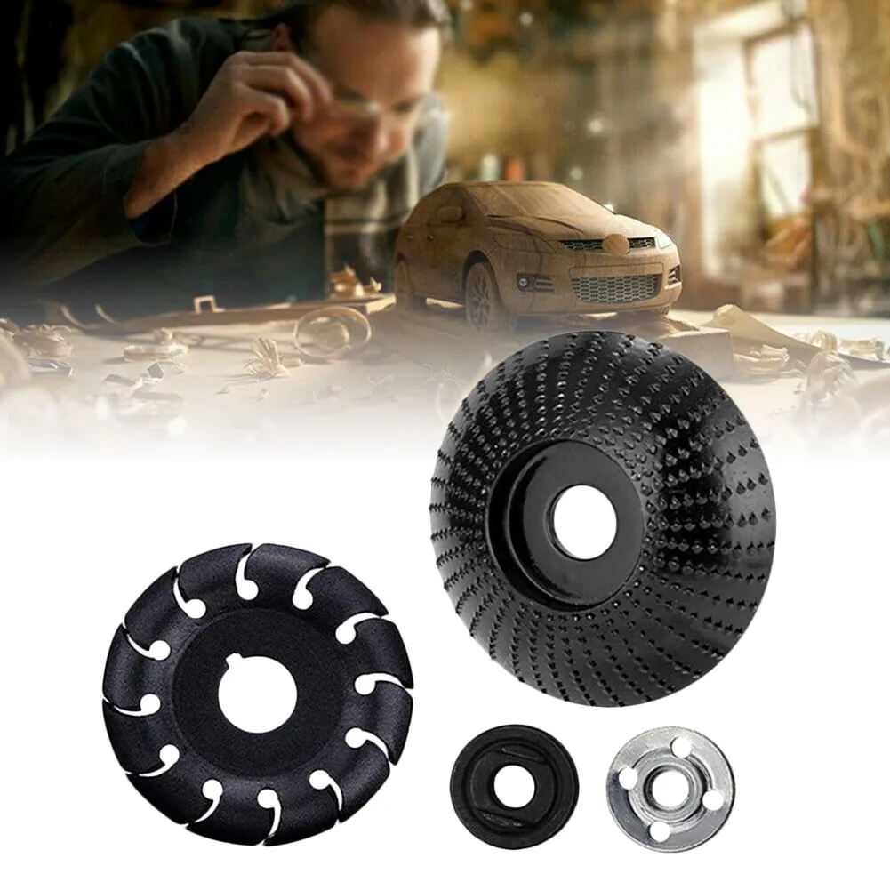 

Angle Grinder Disc Wood Carving Plate Carbide Sanding Shaping Disc M10 Flange Nut Set Metalworking Polishing Tools