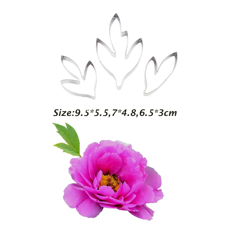 Силиконовая форма для украшения тортов в виде пионов цветов и листьев помадки