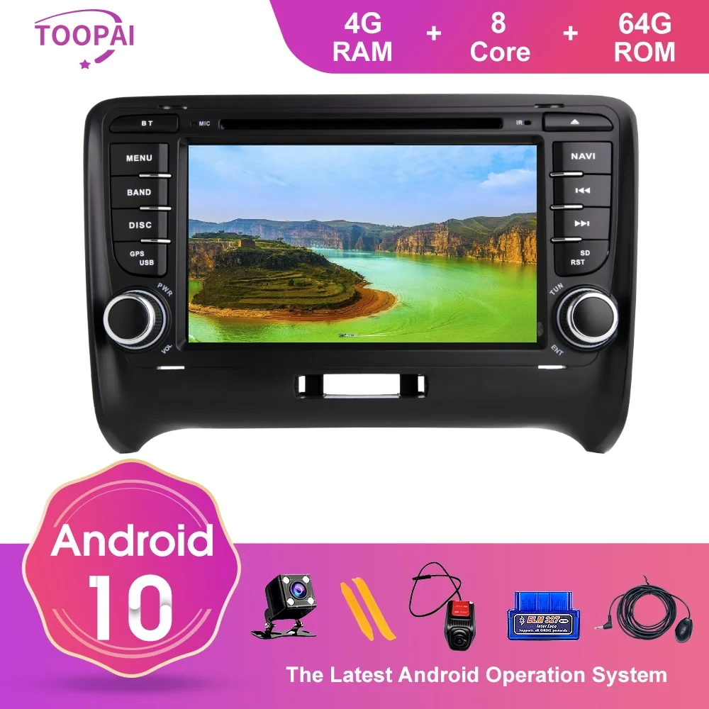 Автомобильное радио TOOPAI стерео головное устройство Android 10 для Audi TT MK2 2006 2007 2008 2009