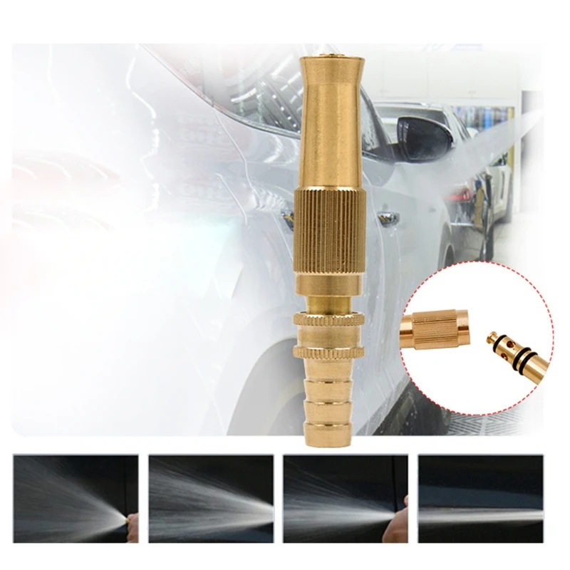 

Adjustable Spray Hose Nozzle High Pressure Straight Copper Spray Nozzle for Car Wash Watering Flower Sprinkler