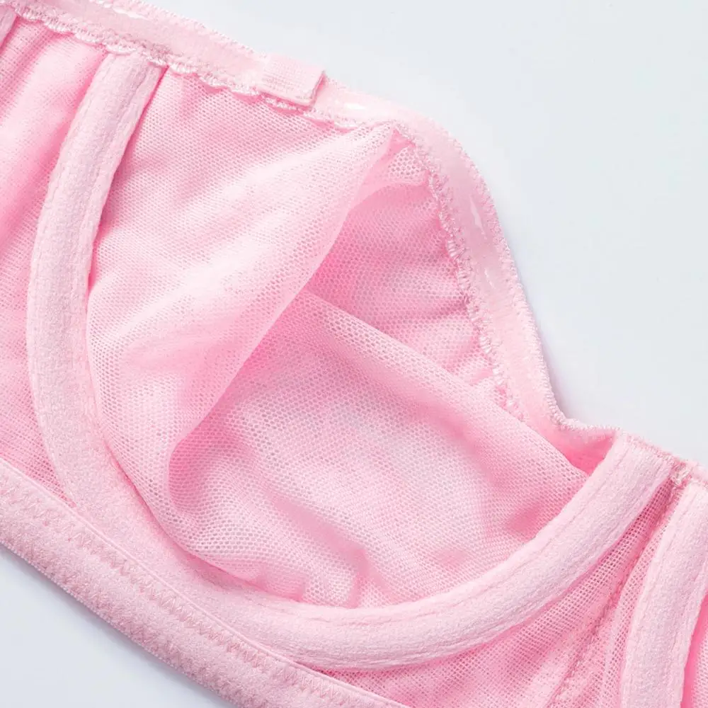 Женский базовый прозрачный бюстгальтер трансформер на косточках без подкладки с