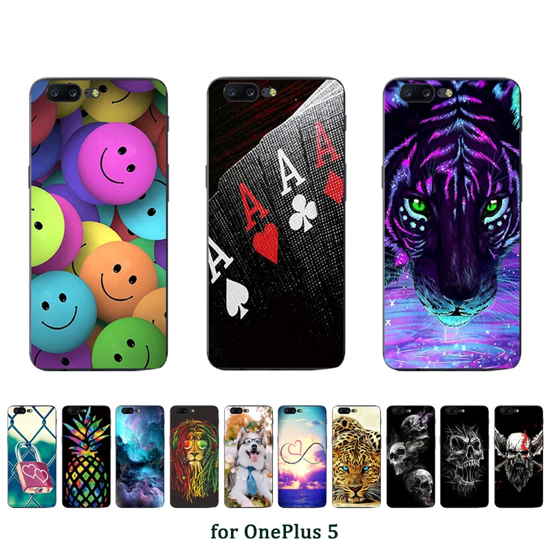 Полностью защищающая задняя крышка для One Plus 5 тонкая прозрачная Обложка из ТПУ
