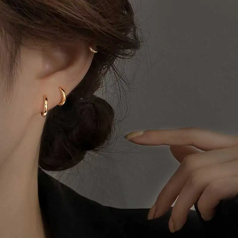 

S925 Sterling Silver Earring Circle Ear Buckle
