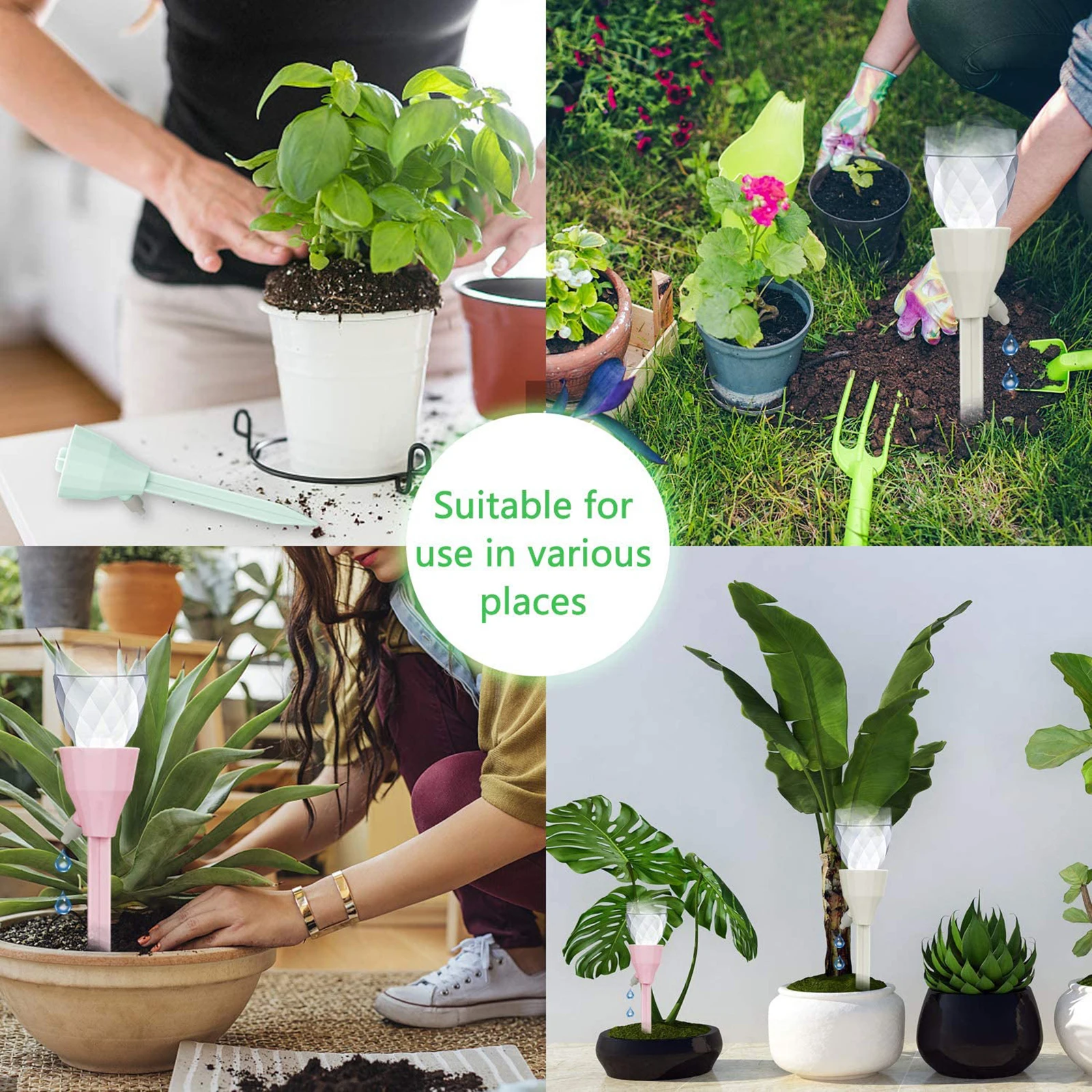 

18pcs Auto Drip Irrigation Watering System Automatic Watering Spike Kit for Flower Indoor Household Waterers Bottle