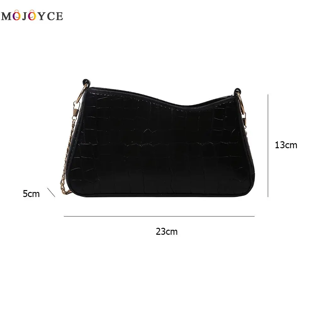 

Fashion Alligator Pattern Irregular Shaped Shoulder Bags for Women 2020 Chain Underarm Purse Solid Color PU Leather Handbags