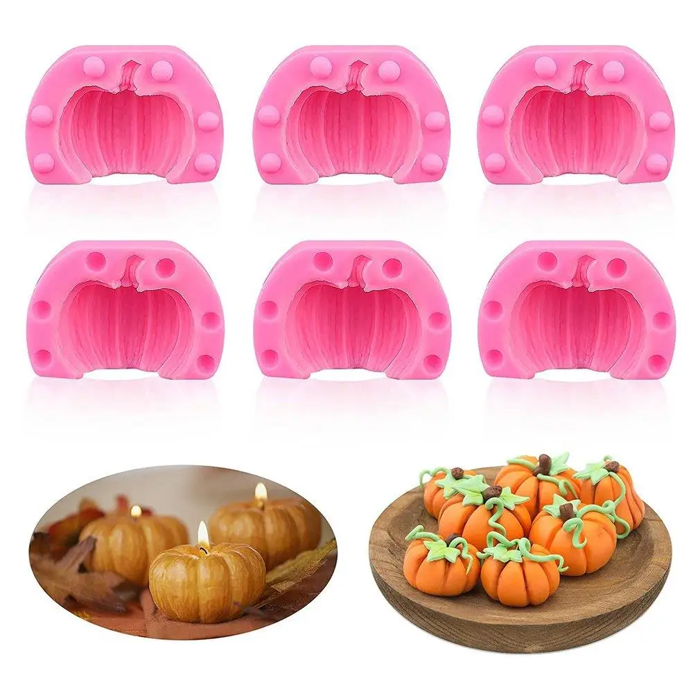 

3D силиконовая форма в виде тыквы для Хэллоуина, «сделай сам», формы для свечи, торта, помадки, кубиков льда, формы для шоколада, конфет, печень...