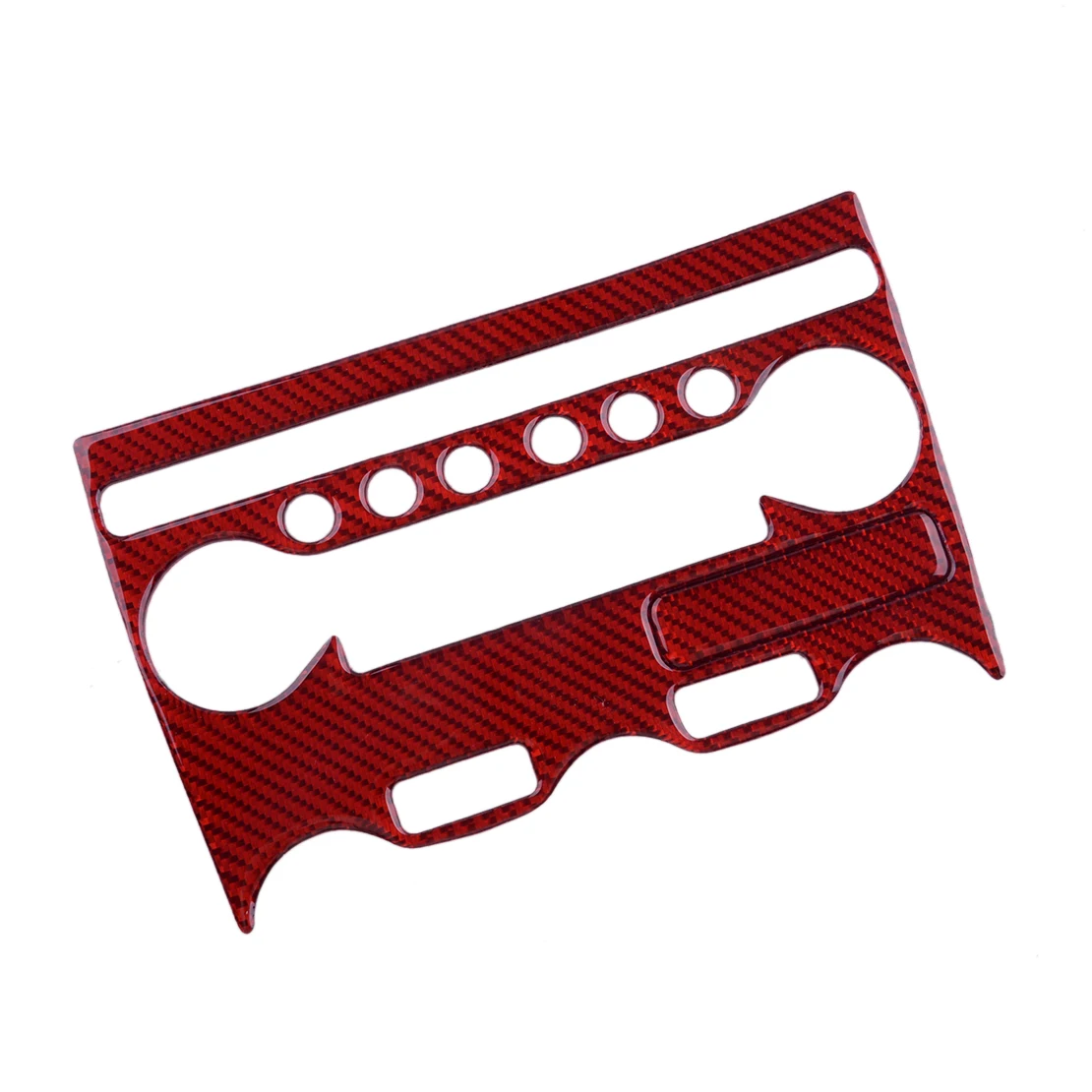 

Наклейка на рамку автомобильной панели переменного тока, красное углеродное волокно, подходит для Nissan 370Z 2009 2010 2011 2012 2013 2015-2014 LHD, 2 шт./компл.