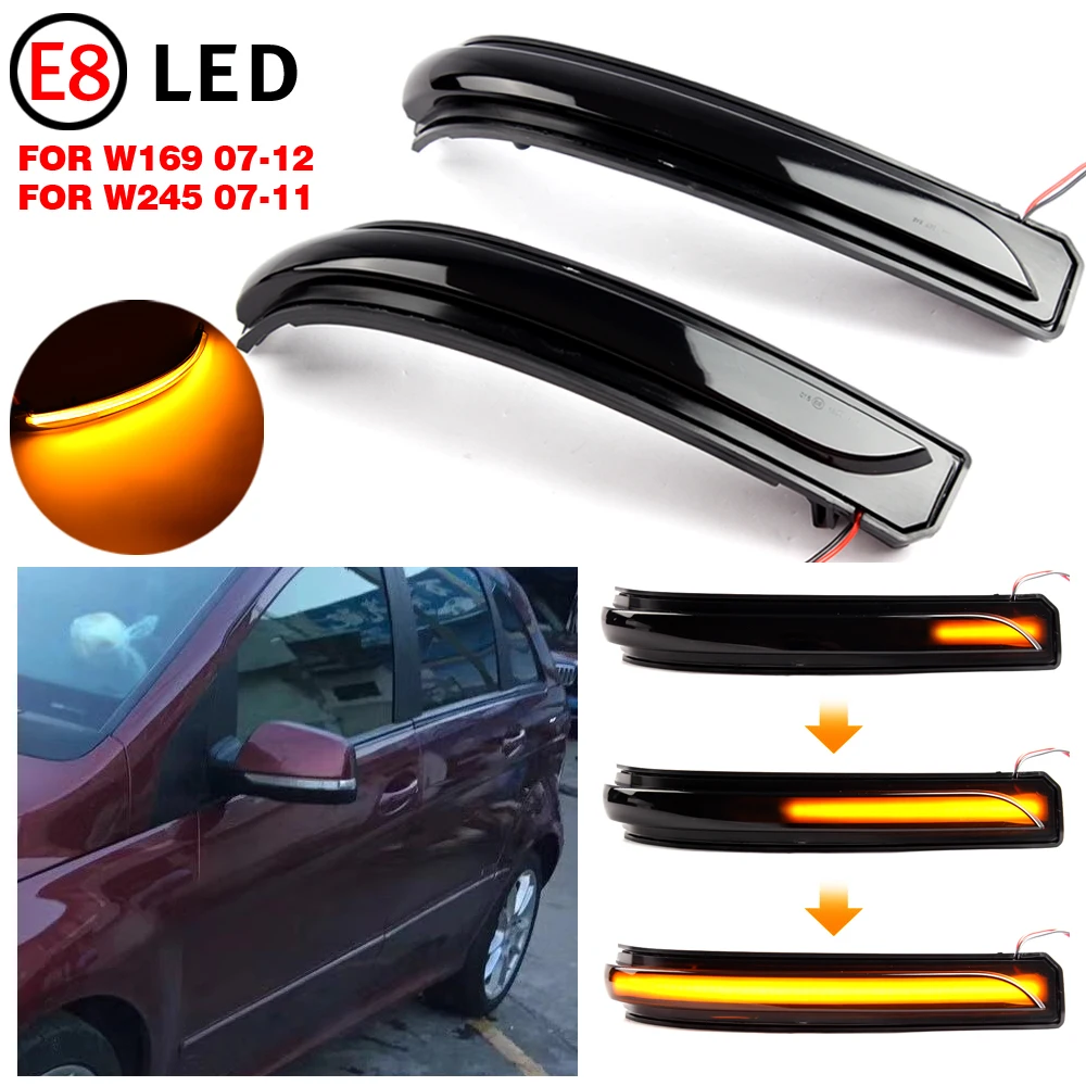 

Для Mercedes Benz A B Class W169 W245 2008-2012 Facelift светодиодная подсветка заднего вида, боковое зеркало, динамический поворотник, Световой индикатор