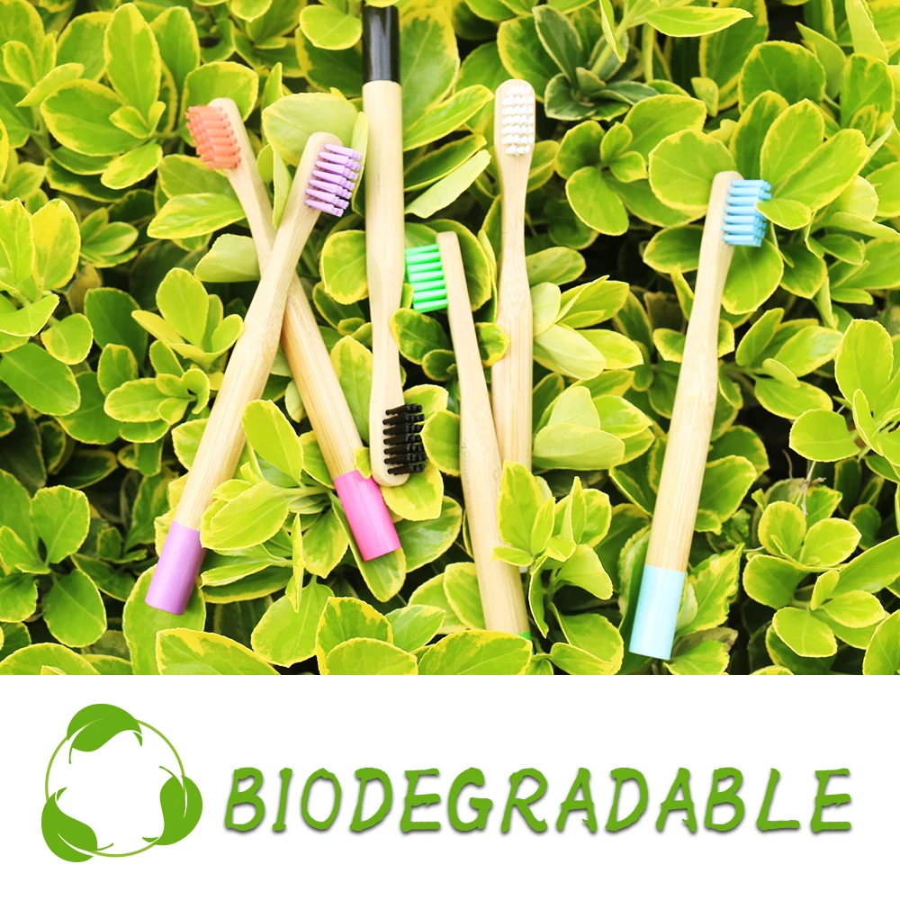 Детская зубная щетка детская бамбуковая цветная ручная Экологичная случайные