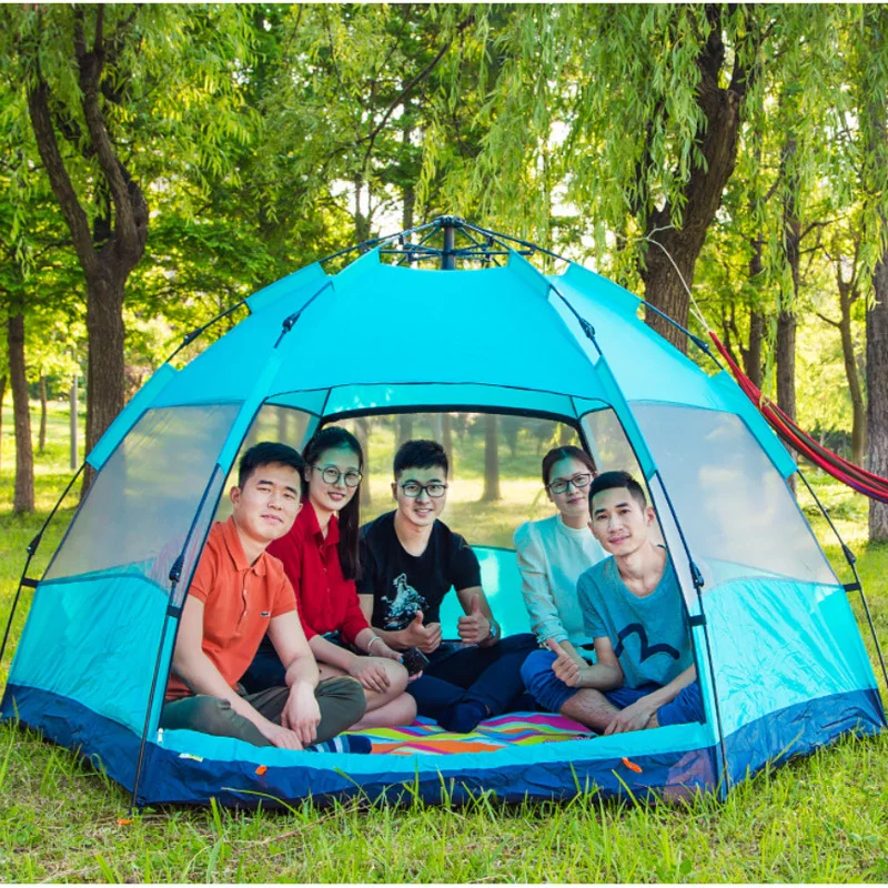 Обновленная Автоматическая палатка для кемпинга на 4-6 человек двухслойная