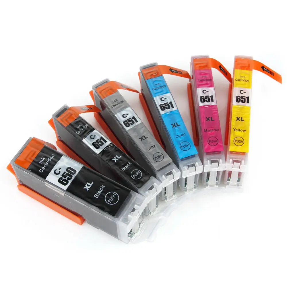 6PK совместимые чернильные картриджи PGI650 XL CLI651 для принтера Canon Pixma MG5660 MG6660 |