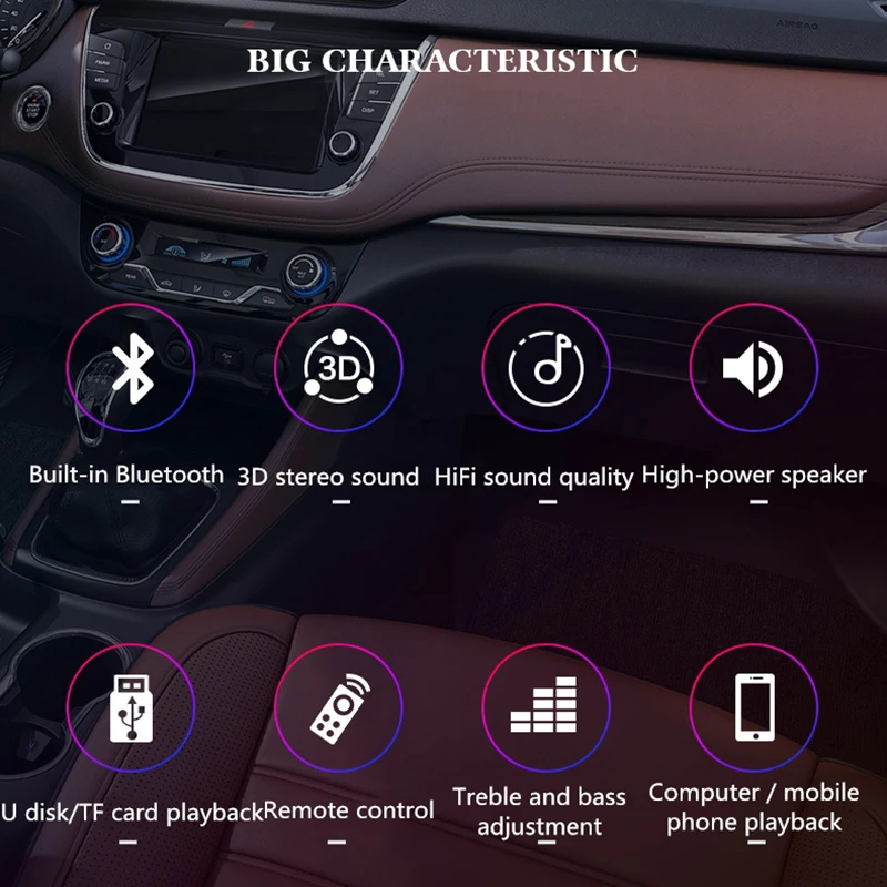 

105W super high power bluetooth speaker portable sound box subwoofer home theater music center for TV computer mobile phone car