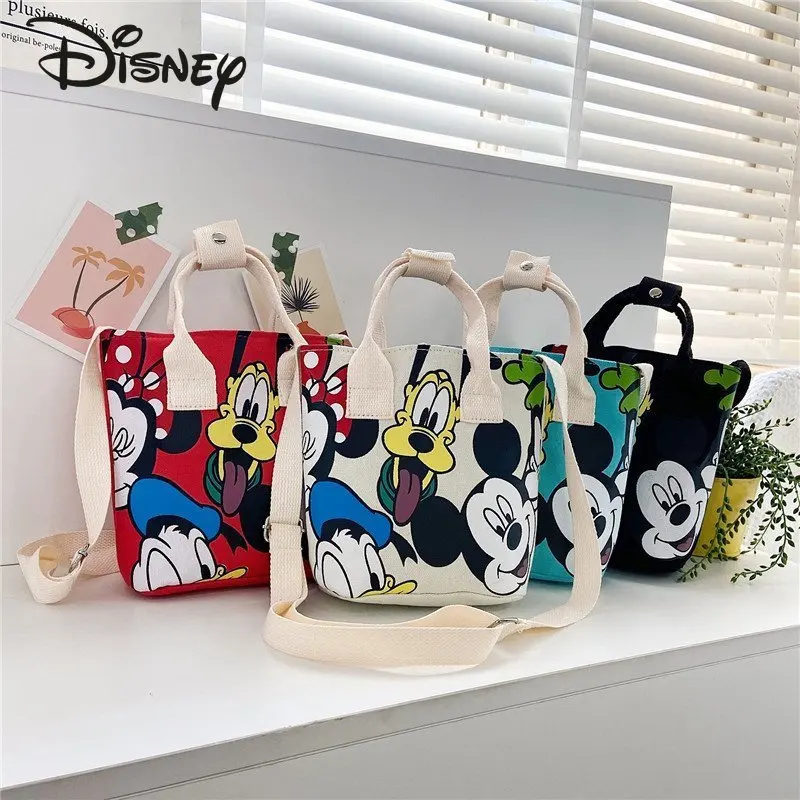 

Disney 2021 New Cartoon Cute Mickey Canvas Ladies Messenger Bag Large Capacity Multifunctional Storage Bag Girls Handbag