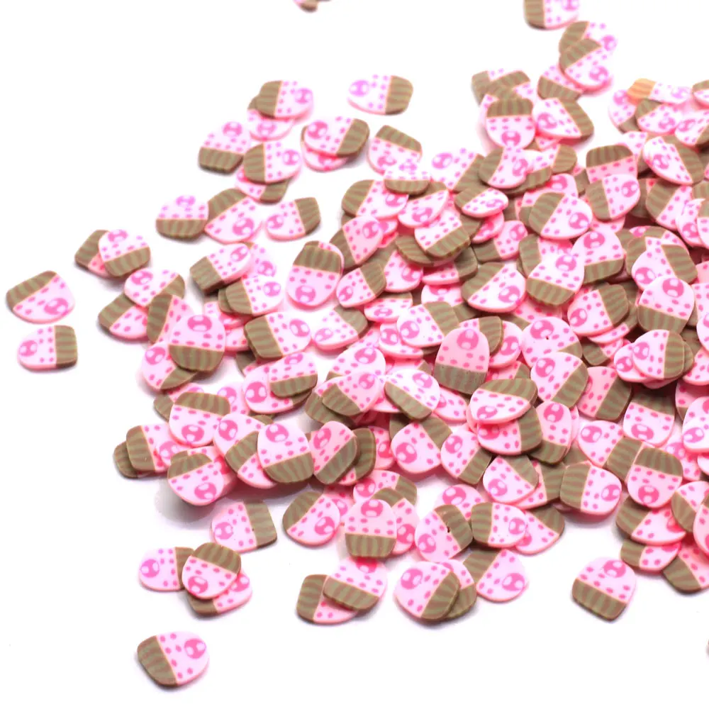 

50/200g Polymerlk Wholesale Factory Price 5*7MM Strawberry Dessert Cake Slice Soft Polymer Clay Dollhouse Food Sprinkles Nail Ar