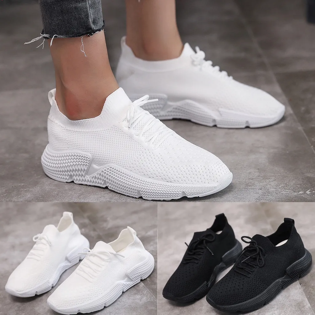 Женские теннисные туфли 2020 женские повседневные однотонные черные спортивная