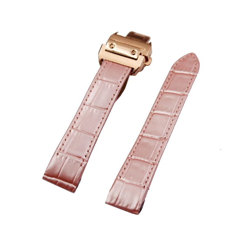 Watch accessories for Cartier Santos crocodile leather watch strap male Santos100 leather strap female 20mm