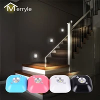 mini smart led pir motion sensor night light battery wall lamp for under cabinet toilet loft stairs aisle bedroom loft lighting