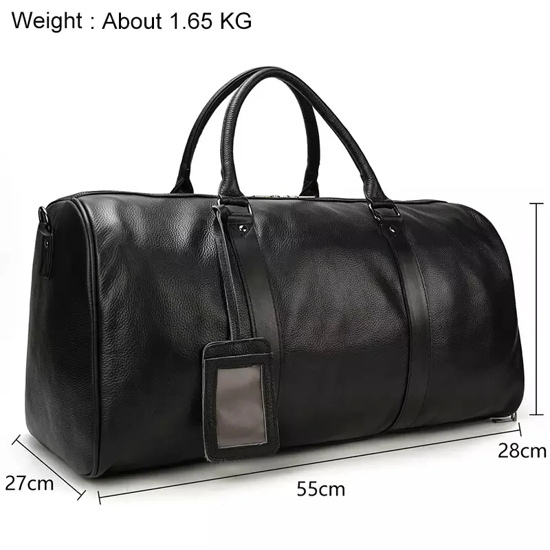 Men's Brand Designer Travel Bag Soft Genuine Leather Cowhide Carry Hand Male Luggage Bags Travel Shoulder Bag Female Duffel Bag